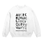 松谷和恵　kazue matsuyaのモノクロアルファベット Crew Neck Sweatshirt