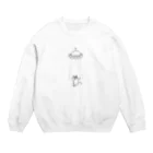 さと商店の鳥獣戯画風 ボストンテリア ーUFOにさらわれそうー Crew Neck Sweatshirt