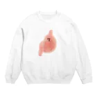 家の中の蛙 SUZURI店／森本の太った胃 Crew Neck Sweatshirt