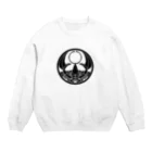 ザリガニ屋のデッカ家紋まっくろザリガニ Crew Neck Sweatshirt