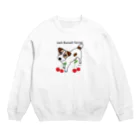 虹色PLUSのかわいいジャックラッセルテリア犬とサクランボ Crew Neck Sweatshirt