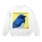 うーちゃぽこの幸せの青い鳥 Regular Fit Crew Neck Sweatshirt