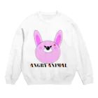 ＳＵＺＵＲＩ　真備支店のアングリーアニマル　うさぎ Crew Neck Sweatshirt