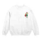 中しまのすてきなマントのレスラー Crew Neck Sweatshirt