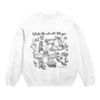 天明幸子　SUZURI  オフィシャルショップのcat cat cat !! Crew Neck Sweatshirt