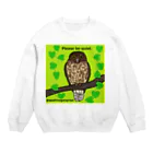 うーちゃぽこのアオバズクちゃん★ご静粛に Crew Neck Sweatshirt