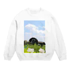 EijiPonの水車と空 Crew Neck Sweatshirt