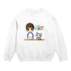 キューティ★ポップのまーちゃんとユキの仲良しグッズ★(無地トレーナー&ロゴ入りver.) Crew Neck Sweatshirt