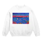 Junie貼り絵グッズの夜の海物語 Crew Neck Sweatshirt