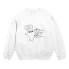 毛並みんのパワーオブパワー毛並みん Crew Neck Sweatshirt