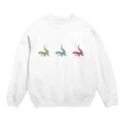 モヒコンの三匹のゆるいトカゲ Crew Neck Sweatshirt