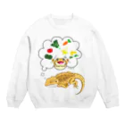 もむのふの爬虫類グッズやさんの夢見るフトアゴちゃん Crew Neck Sweatshirt