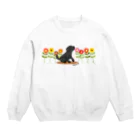 ハッピー・ラブラドールズのブラックラブラドールとデイジー Crew Neck Sweatshirt