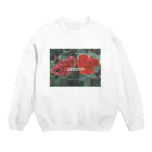 ぴぴぴ わーくすの赤い仲良しお花のスウェット Crew Neck Sweatshirt