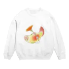 OmuPastaのガーベラとウロコインコ Crew Neck Sweatshirt