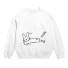 愉快王国の注射から逃げる世界一愉快なうさぎ Crew Neck Sweatshirt