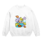 Cody the LovebirdのChubby Bird サンゴ礁を守ろう！　オカメインコと海のお友達 Crew Neck Sweatshirt