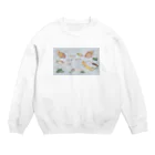 ねこてぃぶの仲良しお魚シリーズとお花 Crew Neck Sweatshirt