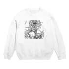 neko*neko*の女の子と花 3 Crew Neck Sweatshirt