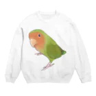 まめるりはことりの見つめるコザクラインコちゃん【まめるりはことり】 Crew Neck Sweatshirt