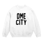 JIMOTOE Wear Local Japanの青梅市 OME CITY ロゴブラック Crew Neck Sweatshirt