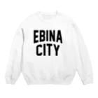 JIMOTOE Wear Local Japanの海老名市 EBINA CITY ロゴブラック Crew Neck Sweatshirt