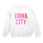 JIMOTOE Wear Local Japanの海老名市 EBINA CITY ロゴピンク Crew Neck Sweatshirt