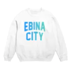 JIMOTOE Wear Local Japanの海老名市 EBINA CITY ロゴブルー Crew Neck Sweatshirt