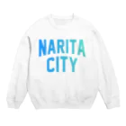 JIMOTOE Wear Local Japanの成田市 NARITA CITY ロゴブルー Crew Neck Sweatshirt