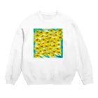 nanatitchのいっぱいいっぱいフラワー（blue） Crew Neck Sweatshirt