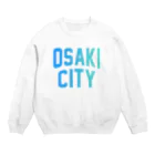 JIMOTO Wear Local Japanの大崎市 OSAKI CITY　ロゴブルー Crew Neck Sweatshirt