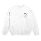 ３２１６の毛繕いの猫 Crew Neck Sweatshirt