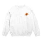 みっとぅんのオレンジ ほっぺぱつぱつリス Crew Neck Sweatshirt