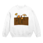 KinakoPinoのプランターに生えた謎のきのこ Crew Neck Sweatshirt