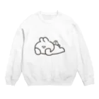 ナポリのSUZURIの寝そべりうさちゃんハムちゃん Crew Neck Sweatshirt