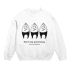 くらきち ONLINE SHOPのねこタイツの疑いのまなざし ブラック Crew Neck Sweatshirt