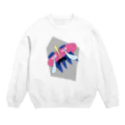 ガモさんの謎のおじさん（ドット背景） Crew Neck Sweatshirt