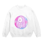 かわいいもののおみせ　いそぎんちゃくのぴえんゆめかわアマビエ　文字なし Crew Neck Sweatshirt