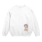 azure designのパーカーを着たネコ【ネコ小さめ】 Crew Neck Sweatshirt