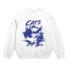 LONESOME TYPE ススの猫が世界を支配する（青） Crew Neck Sweatshirt