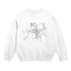 poniponiの馬とヤギ、南国フルーツを収穫(線画Ｖｅｒ) Crew Neck Sweatshirt