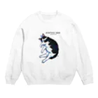 ねこねこ堂の落ちてる猫（ハチワレ） Crew Neck Sweatshirt