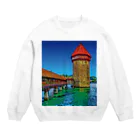 GALLERY misutawoのスイス カペル橋 Crew Neck Sweatshirt