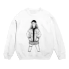 俺シーサイドの仁王立ガム女 Crew Neck Sweatshirt