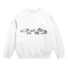 はんこや　ののの並ぶ古代生物たち（短い版） Crew Neck Sweatshirt