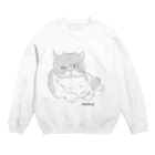 amemugi（あめむぎ）のめちゃくちゃ強そうに見えるネコ。 Crew Neck Sweatshirt