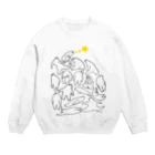  むきむき   地球生活のかんがえごと（くろ） Crew Neck Sweatshirt