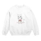 amemugi（あめむぎ）の（茶色）ねこちゃん Crew Neck Sweatshirt