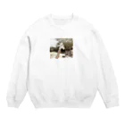 お枝豆のあっかんべーのキリンくん Crew Neck Sweatshirt