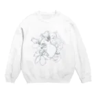 左向きの動物の左向きタトゥー Crew Neck Sweatshirt